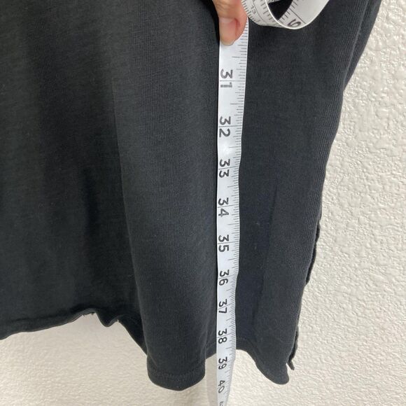 Nation LTD Lisa Dress Small Jet Black Mock Neck Long Sleeve Cotton Button Hem - Picture 9 of 16